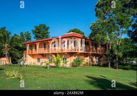 Copper Bank Inn at village of Copper Bank aka San Fernando, Cerros Peninsula, Corozal District, Belize, Central America Stock Photo