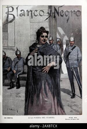 1900 01 20 Blanco Y Negro A La Puerta Del Cuartel Estevan Stock Photo Alamy
