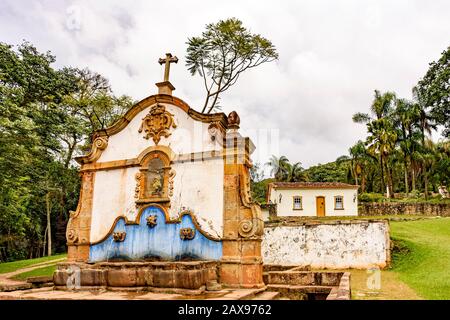 Source of drinking water built in 1749, 18th century, in Baroque style in the old and historic city of Tiradentes in Minas Gerais. Stock Photo