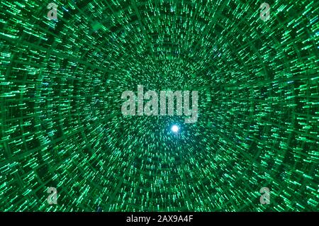 Green lights trail effect. Technological and futuristic concepts Stock Photo