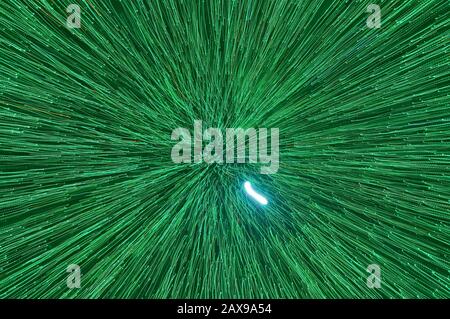 Green lights trail effect. Technological and futuristic concepts Stock Photo