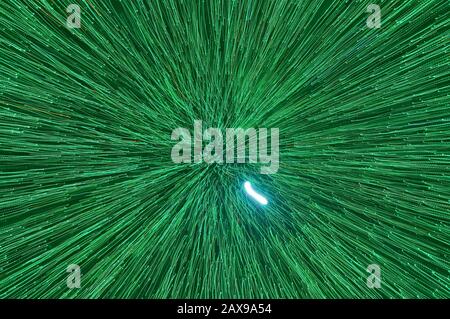 Green lights trail effect. Technological and futuristic concepts Stock Photo