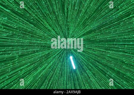 Green lights trail effect. Technological and futuristic concepts Stock Photo