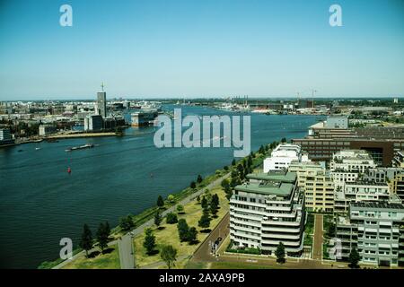 Cityscape of Amsterdam from above Stock Photo