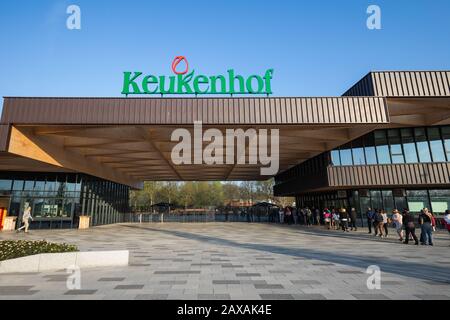 Keukenhof entrance, the biggest flower garden in the world near Amsterdam, holland Stock Photo