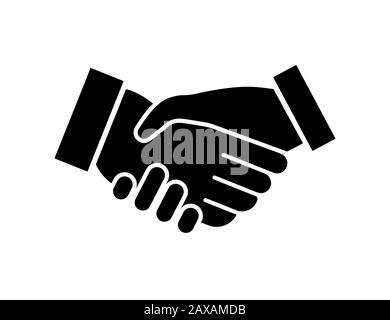 Handshake icon symbol of agreement. Business contract illustration on white background. Sign of relationship. EPS 10 Stock Photo