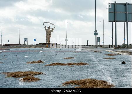 New Brighton, Wirral, UK. 11th February 2020. The aftermath of Storm Ciara continues to hit New Brighton, on the Wirral peninsula.  With strong gale force winds and flooding, the cleanup operation now begins.  Credit: Paul Warburton/Alamy Live News Stock Photo