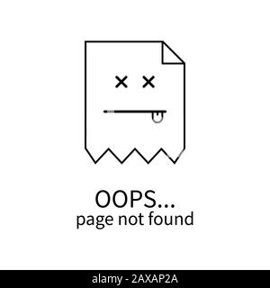 Error template icon. Dead site. Page not found 404. Trouble with system. EPS 10 Stock Photo