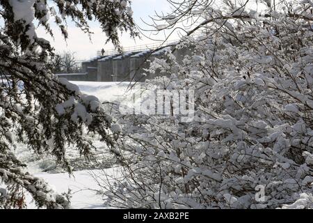 Heally Falls in winter Stock Photo