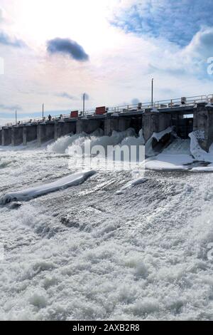 Heally Falls in winter Stock Photo