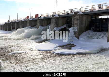 Heally Falls in winter Stock Photo
