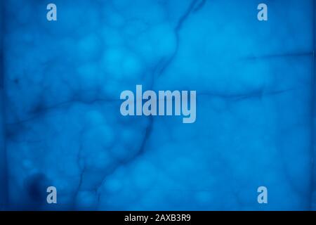 Abstract marble background in blue trendy colors. Texture of marble surface. Place for design. Close up. Color of the year 2020. Stock Photo