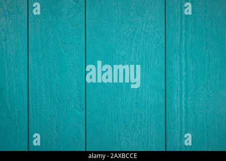 Background of blue-green textured wooden planks Stock Photo