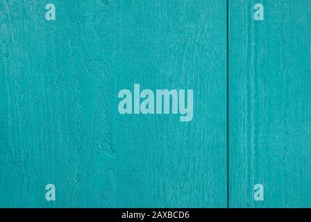Background of blue-green textured wooden planks Stock Photo