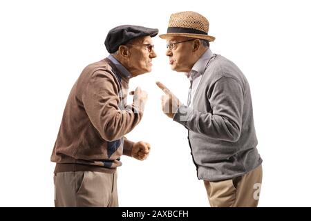 Seniors having an argument isolated on white background Stock Photo