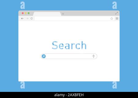 Browser window with search site. Internet technology. World wide web. Mock up screen device. EPS 10 Stock Photo