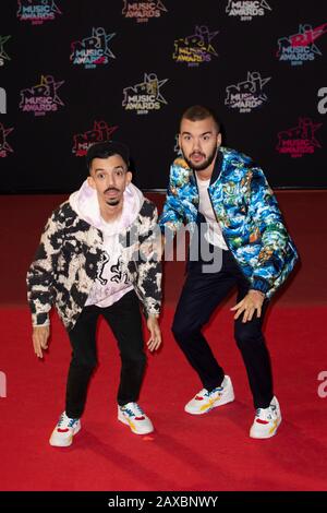 Bigflo and Oli on the red carpet before the 2019 NRJ Music Awards ceremony in Cannes (south-eastern France), at the “Palais des Festivals” convention Stock Photo