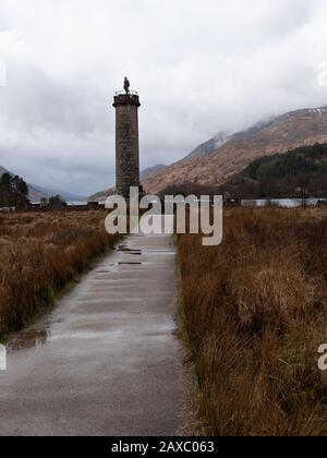 The Glenfinnan Monument situated at the head of Loch Shiel, Scotland. UK. Stock Photo