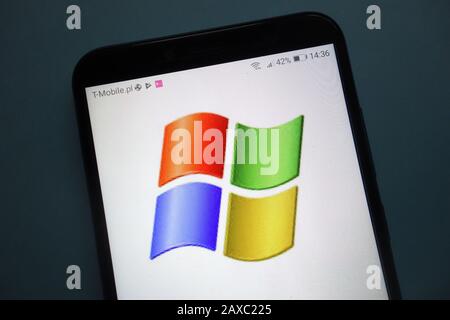 Microsoft Windows logo on smartphone Stock Photo