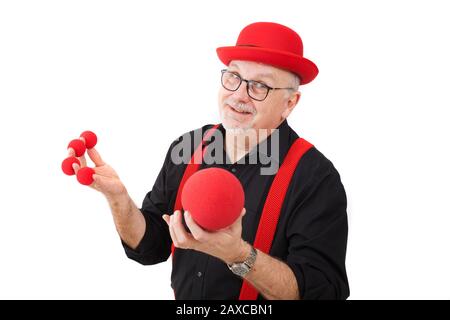 A children's entertainer doing tricks Stock Photo