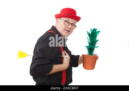 A children's entertainer doing tricks Stock Photo