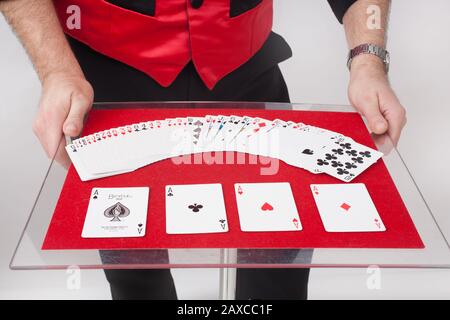 A children's entertainer doing tricks Stock Photo