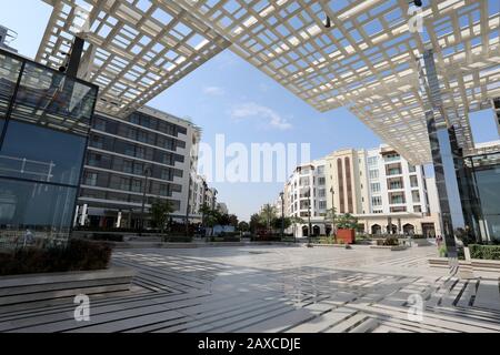 Muscat / Oman – February 11, 2020: View of Al Marsa Plaza in the Al Mouj (The Wave) district of the Omani capital Muscat Stock Photo