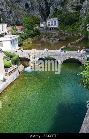 KOTOR, MONTENEGRO-CIRCA JUN, 2016: One of the secondary bridges that leads in Kotor fortress from modern city. The fortifications of Kotor are an inte Stock Photo