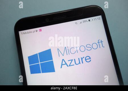 Microsoft Azure logo on smartphone Stock Photo