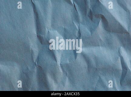 blue crinkled paper texture useful as a background Stock Photo