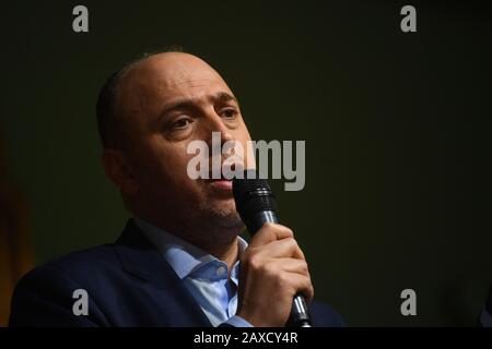 Ambassador Husam Zomlot, Head of Palestinian Mission to the UK, speaking at the Exist, Resist, Return: No to Trump???s deal! organised by the Palestine Solidarity Campaign, at Conway Hall in London. Stock Photo