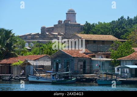 The Castillo de Jagua, an 18th century defensive fortress built at the entrance of Cienfuegos Bay, southern Cuba Stock Photo