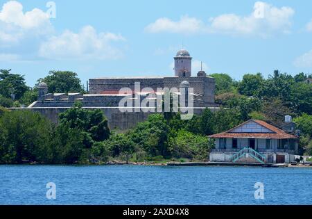 The Castillo de Jagua, an 18th century defensive fortress built at the entrance of Cienfuegos Bay, southern Cuba Stock Photo