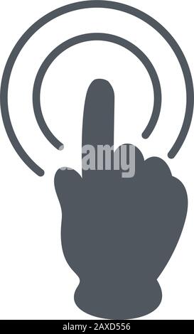 cursor tap hand gesture, click icon with circles. Stock Vector illustration isolated Stock Vector