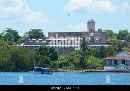 The Castillo de Jagua, an 18th century defensive fortress built at the entrance of Cienfuegos Bay, southern Cuba Stock Photo