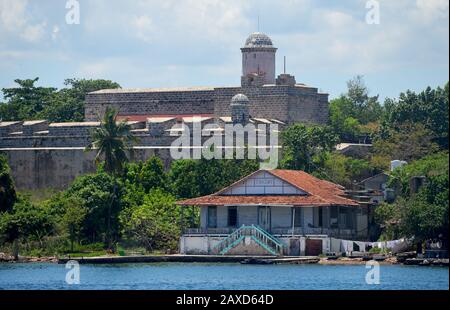 The Castillo de Jagua, an 18th century defensive fortress built at the entrance of Cienfuegos Bay, southern Cuba Stock Photo