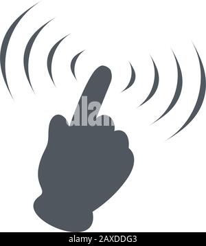 cursor tap hand gesture, click icon with circles. Stock Vector illustration isolated Stock Vector