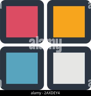 Four squares logo design. Grid, vector can be used for admin panels, website, interfaces, mobile apps. Stock Vector illustration isolated Stock Vector