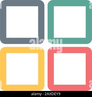 Four Squares Icon Vector Isolated On White Background Four Squares