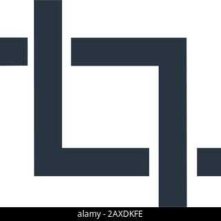 Crop trim tool flat sign design. can be used for apps web software etc. Stock Vector illustration isolated Stock Vector