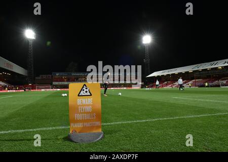Brentford, UK. 11th Feb 2020. General view of the stadium during the Sky Bet Championship match between Brentford and Leeds United at Griffin Park, London on Tuesday 11th February 2020. (Credit: Ivan Yordanov | MI News)Photograph may only be used for newspaper and/or magazine editorial purposes, license required for commercial use Credit: MI News & Sport /Alamy Live News Stock Photo
