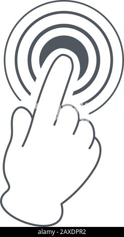 cursor tap hand gesture, click icon with circles. Stock Vector illustration isolated Stock Vector