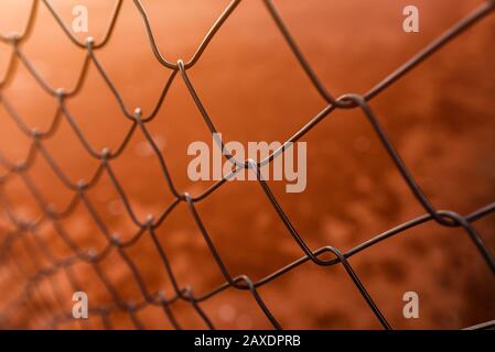 Chain link fencing, selective focus as abstract background Stock Photo