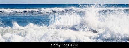 Waves breaking on the beach, Lucy Vincent Beach, Chilmark, Martha's Vineyard, Massachusetts, USA Stock Photo