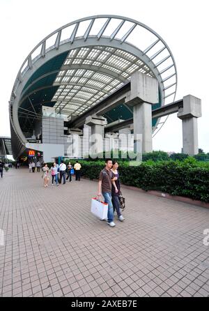 Longyang road station on the Shanghai Maglev, China Stock Photo