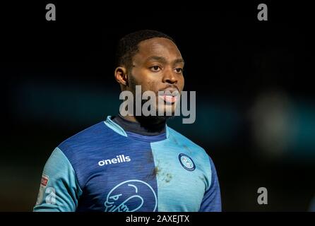 High Wycombe, UK. 11th Feb, 2020. Fred Onyedinma of Wycombe Wanderers during the Sky Bet League 1 match between Wycombe Wanderers and Fleetwood Town at Adams Park, High Wycombe, England on 11 February 2020. Photo by Andy Rowland. Credit: PRiME Media Images/Alamy Live News Stock Photo