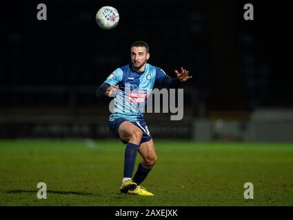 High Wycombe, UK. 11th Feb, 2020. Nick Freeman of Wycombe Wanderers during the Sky Bet League 1 match between Wycombe Wanderers and Fleetwood Town at Adams Park, High Wycombe, England on 11 February 2020. Photo by Andy Rowland. Credit: PRiME Media Images/Alamy Live News Stock Photo