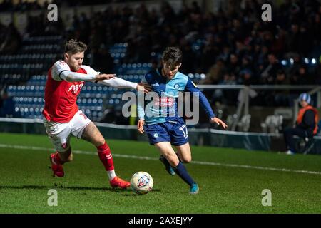 High Wycombe, UK. 11th Feb, 2020. during the Sky Bet League 1 match between Wycombe Wanderers and Fleetwood Town at Adams Park, High Wycombe, England on 11 February 2020. Photo by Andy Rowland. Credit: PRiME Media Images/Alamy Live News Stock Photo