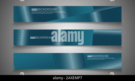 rectangular vector banner design with stripes on a blue background. Stock Vector