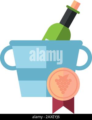 wine bottle drink with seal quality Stock Vector